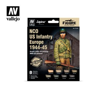   Model Color - NCO US Infantry Europe 1944-45 Paint Set + Alpine figura