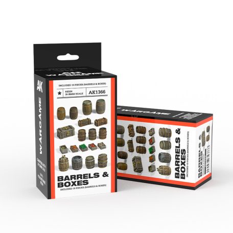 Wargame - Barrels & Boxes  Wargame Set (Resin 30-35mm)