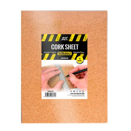  Cork Sheets-fine Grained -200x300x1mm (2 Sheets)