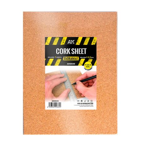  Cork Sheets-fine Grained-200x300x1-2-3mm(3 Sheets)