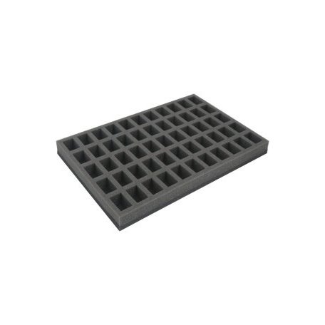 Full-size foam tray for 55 small miniatures on 25mm bases