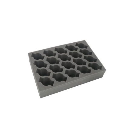 Full-size foam tray for 20 cavalry miniatures or minis on 40mm bases