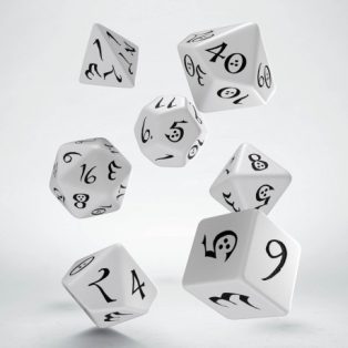 Classic RPG White & black Dice Set (7)